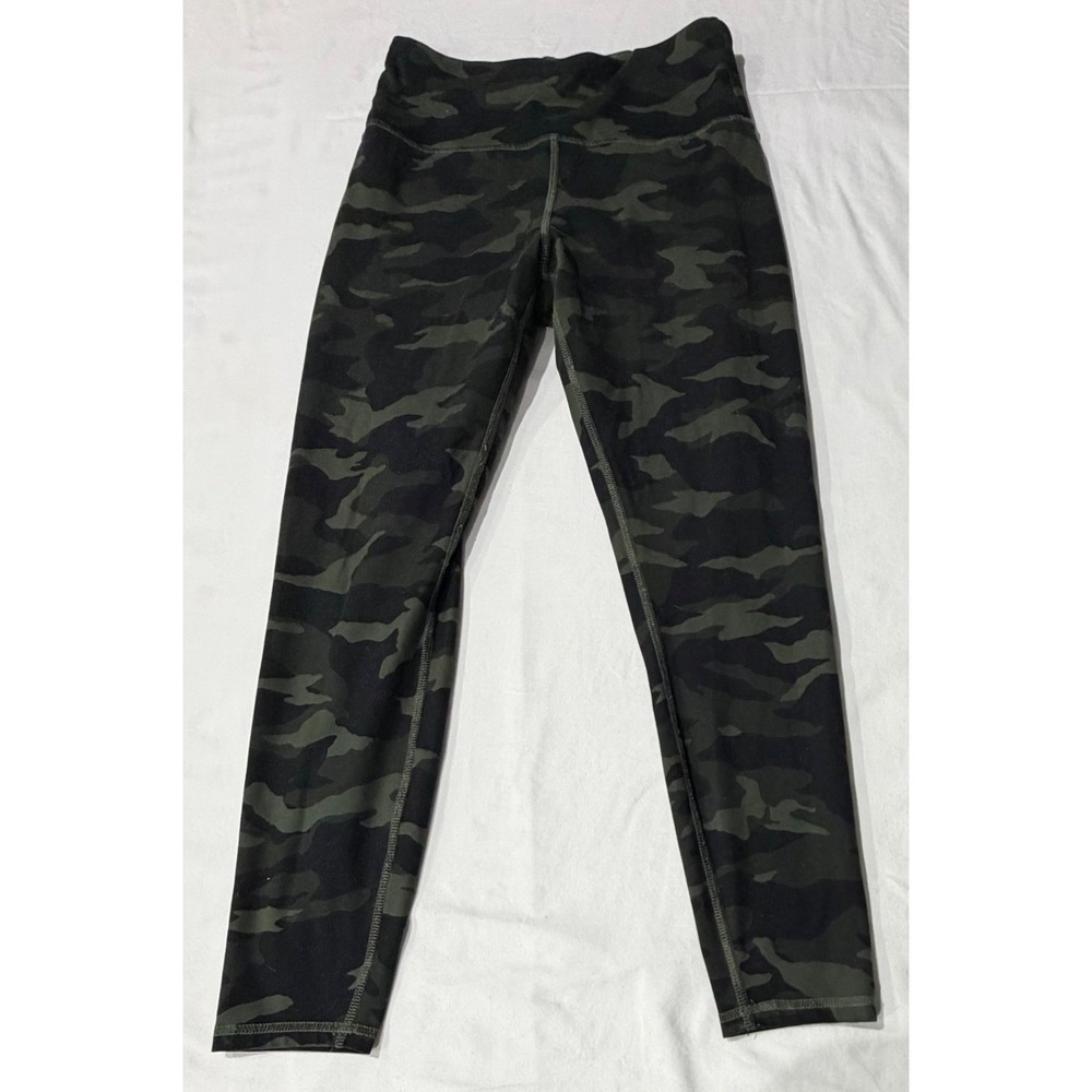 Zobha Womens Green Camo High Waisted Athletic Leggings Size Medium Camouflage